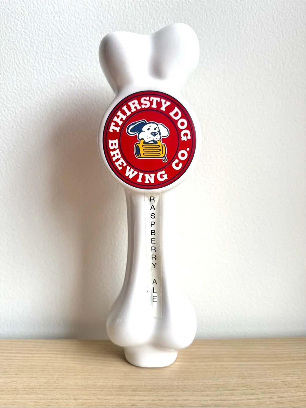 Thirsty Dog Brewing Bone Craft Beer Bar Tap Handle Raspberry Ale Breweriana Ohio